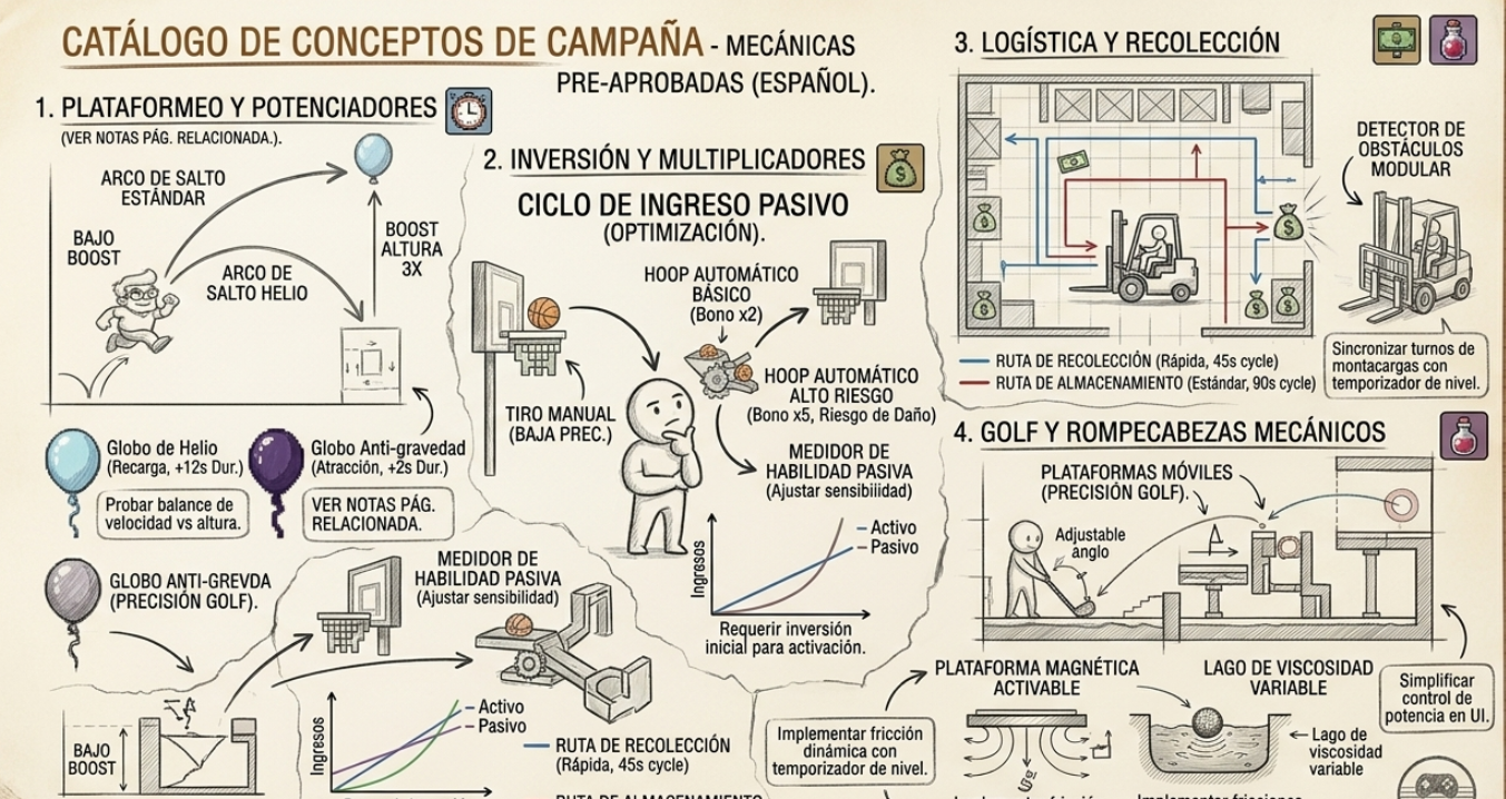 Bocetos de mecánicas de juego